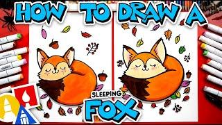 How To Draw A Cute Fox Sleeping In Fall