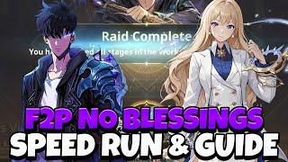 F2P FULL WOBL (NO BLESSINGS) RUN! ALL SETUP & BOSSES SHOWN WITH GUIDES! [Solo Leveling: Arise]