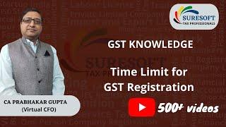 Time Limit for GST Registration after cross the threshold limit  of 20 Lakh or 40 lakh?