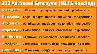 300 Advanced Synonyms for IELTS Reading