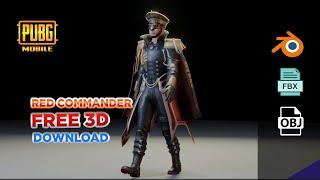 pubg mobile Red Commander 3D Model Download - Blender - FBX   OBJ - Rigged