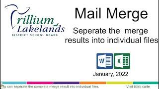 Tech Talk ep.6 - Mail Merge and Save to Individual Files