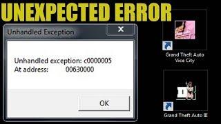 GTA vice city Unhandled exception error fix 