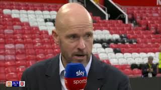 Erik ten Hag says "HEH" for a minute straight