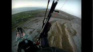 Paragliding above Fanore beach Ireland, March 2012