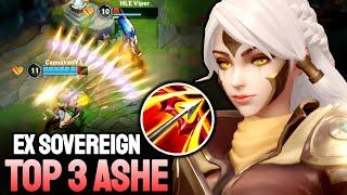 WILD RIFT ASHE - TOP 3 ASHE GAMEPLAY - EX SOVEREIGN RANKED