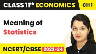 Meaning of Statistics - An Introduction | Class 11 Economics - Statistics