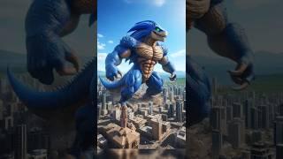 Sonic's giant team become dinosaur monster #sonic #dinosaur #shorts