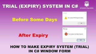 How to Make Expiry System ( Trial Version) in C# Window Form