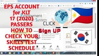 EPS ACCOUNT for KLT 17 (2020) PASSERS HOW TO CHECK YOUR SKILLS TEST SCHEDULE