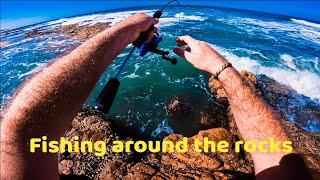 FISHING AROUND THE ROCKS in South Africa - SURPRISING!