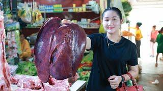 Market Show | Buy Pig Liver, Pork Ribs, Colorful Vegetable for Recipe | Mommy Cooking