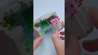 Making Minecraft Lush Cave with Axolotls miniature - clay diorama ASMR