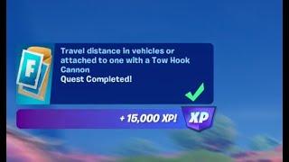 Fortnite - Travel distance in vehicles or attached to one with Tow Hook Cannon - Chapter 5 Season 3