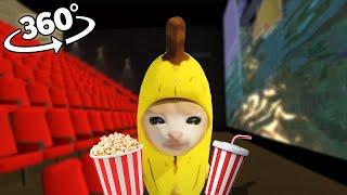 360° VR Banana Cat Watching a Movie! - CINEMA HALL