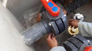 Plumber: Installing PVC Butterfly Valve.