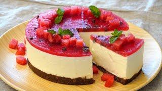 WATERMELON AND YOGURT CHEESECAKE- NO BAKE | cakeshare