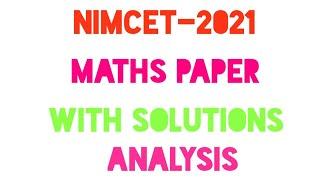 NIMCET-2021 Maths paper analysis