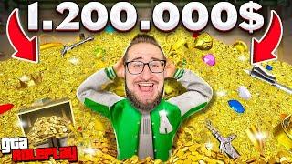 ОТКОПАЛ СОКРОВИЩА НА 1.200.000$ БЕЗ ДОНАТА ЧЕЛЛЕНДЖ! (GTA 5 RP)