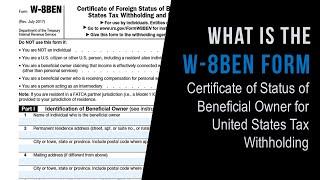 What is the W-8BEN Form | Certificate of Foreign Status