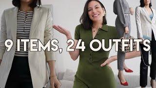 I tried the 333 style CHALLENGE! Capsule wardrobe styling challenge: 9 pieces, 24 outfits!