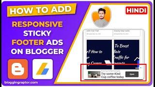 How to Add Sticky Footer Ads on Blogger in Hindi