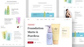 Cosmetics Landing Page UI Design In Figma + Responsive + AutoLayout | Step By Step