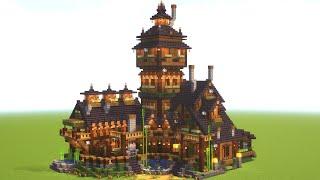 Minecraft | How to build a HAUNTED MANSION!                 (FANTASY HALLOWEEN HOUSE TUTORIAL)