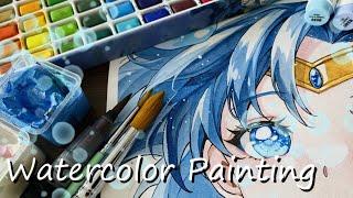 Watercolor Painting/AmiMizuno/SailorMercury[Speedpainting] #watercolor #fanart #anime