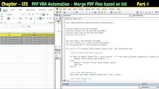 PDF VBA Automation - Merge PDF files based on file list | Combine PDF files Part-1