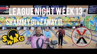 FREE SHAMMY GIVEAWAY! BOWLING BALL AND BOWLIFI JERSEY.  LEAGUE NIGHT WEEK 13