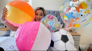 ASMR INFLATING 5 NEW BEACH BALLS WITH YOU