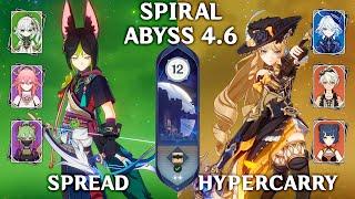 Tighnari Spread & Navia Hypercarry. Spiral Abyss 4.6. Genshin Impact 4.6