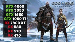 8 GPU-s | God of War Ragnarök | RX 7800 XT, RX 580, RX 570, RX 470, RTX 4060, RTX 3050, GTX 1650...