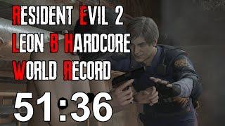 Resident Evil 2 Remake - Leon B Hardcore Speedrun Former World Record - 51:36