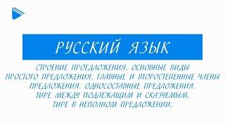 11 класс - Русский язык - Строение предложения. Тире