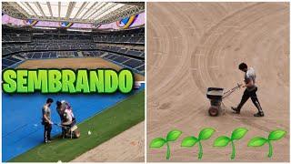 19 de junio  PREPARANDO el TERRENO de JUEGO PARA el NUEVO CÉSPED  Obras Santiago Bernabéu 