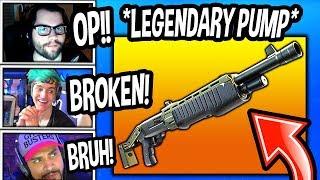 STREAMERS *FIRST KILLS* WITH *NEW* LEGENDARY PUMP SHOTGUN! (SPAS-12) Fortnite EPIC & FUNNY Moments