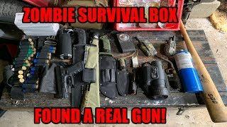 FOUND ZOMBIE APOCALYPSE SURVIVAL BOX WITH GUN INSIDE! ABANDONED DOOMSDAY PREPPER/ SURVIVAL BOX!!!