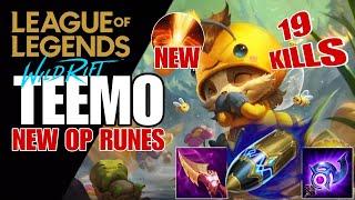 WILD RIFT: ( SEASON 13 ) TEEMO 1 SHOT 1ST KILL THIS NEW RUNES IS SO GOOD ( MUST WATCH )