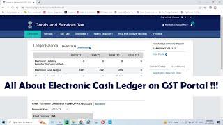 All About Electronic Cash Ledger on GST Portal !!!