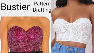 Easiest Bustier Pattern Drafting Tutorial For Beginners // Tube Top