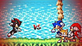 Sonic,Tails, Knuckles vs Shadow DC2 Sprite animation