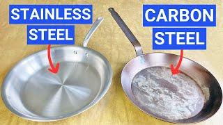 Stainless Steel vs. Carbon Steel Pans: 10 Differences & How to Choose