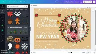 How to create a Christmas Card in Canva | How to design Photo Christmas cards 2023 in Canva tutorial