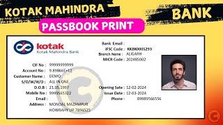 KOTAK MAHINDRA BANK PASSBOOK PRINTING | KOTAK MAHINDRA BANK  CSP | CSP UNLOCK| ANY PRINTER PASSBOOK