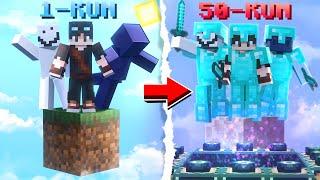 50 Kun Bir blokda omon qoldik minecraft | Barcha qisimlar!