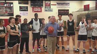 Rodger Wyland takes on NewsChannel 13 All-Star in free throw challenge