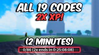 ALL 19 2x ( DOUBLE EXP & STAT RESET ) Codes In 2 Minutes... (Blox Fruits)