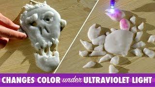 Phantom Thinking Putty changes color under UV light